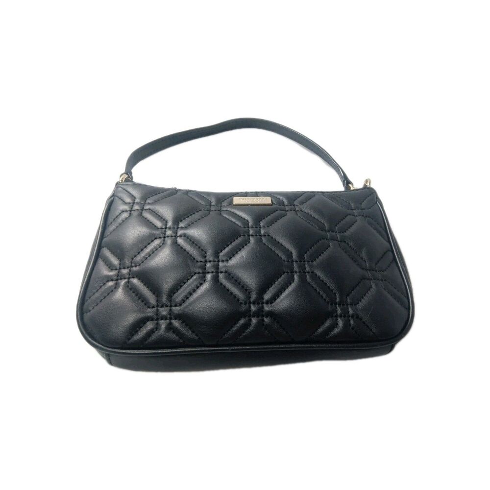 Kate Spade Linet Astor Court Quilted Black Leather Wristlet Purse WLRU1780 - Picture 1 of 11